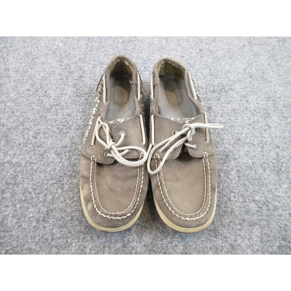 Sperry's Shoes STS90820 Womens Size 9 Brown Anchor Logo Boat Top Sider Leather
